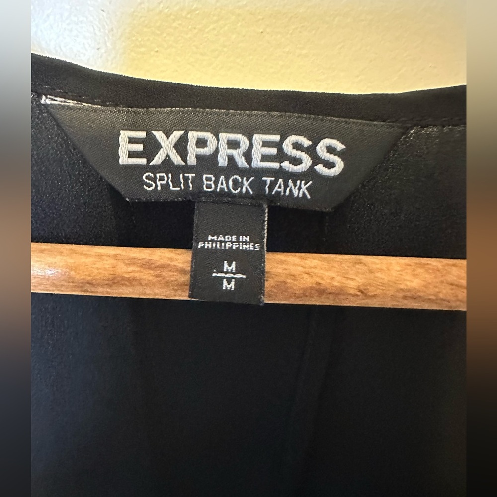 Express Medium Black Split Back Tank Blouse. Exce… - image 2